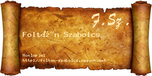 Foltán Szabolcs névjegykártya